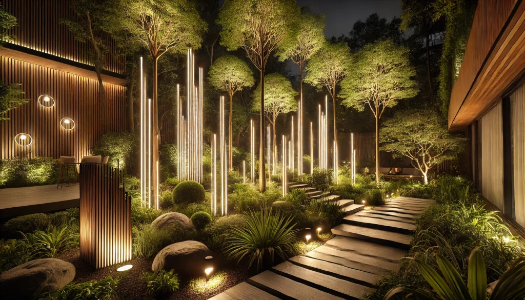 Outdoor With Vertical Lighting Ideas - 04